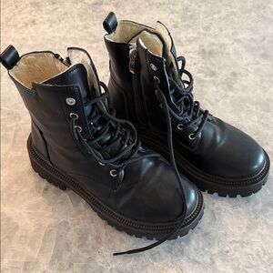Black Lace-Up Combat Boots